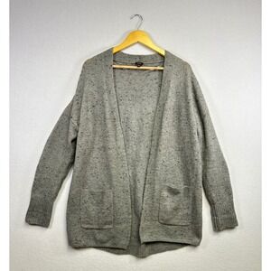 Lee Women's‎ Grey Speckled Knit Open Front Cardigan Sweater Size S